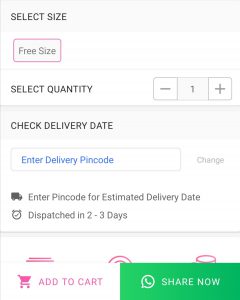 Fill quantity and Pincode
