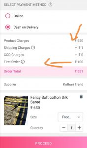 Get 100 on applying meesho referral code.