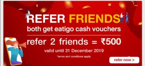 Eatigo referral code is manz26kyl. Refer and earn vouchers 3 Eatigo