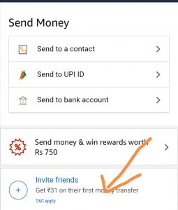 amazom pay upi invite friends