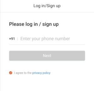 Enter your mobile number 