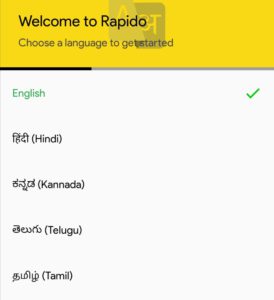 select language in rapido