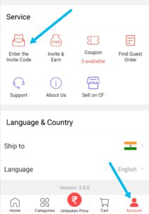 enter the invite code