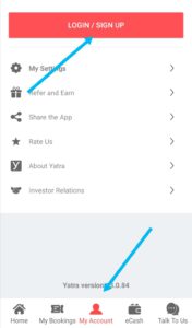 Yatra referral code is "manr-xo1qif". Save upto 850 1