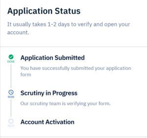 upstox Application status
