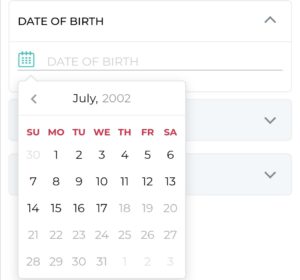 Enter your date of birth