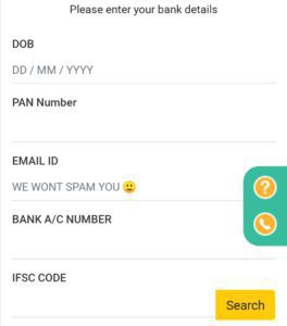 pan card, pan number, Email id, Bank A/c number
