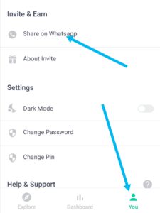Share referral link with your friends