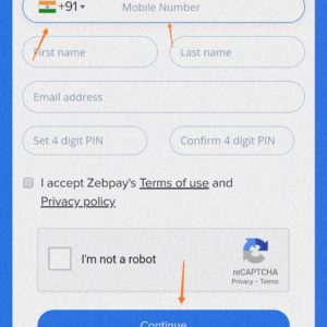 Enter your mobile number, Email Address, pin