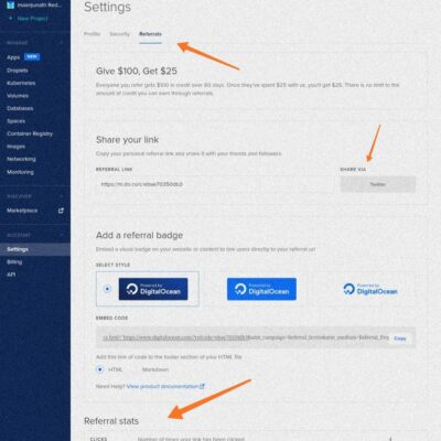 How to refer and earn free Credit from digital ocean