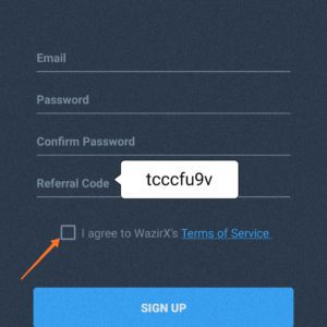 Enter wazirx referral code 