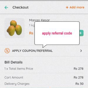 Apply fraazo referral/ coupon code