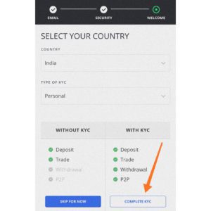 Complete your KYC 