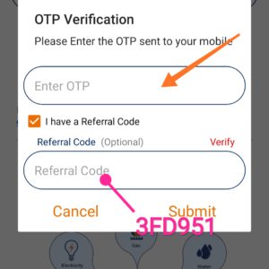 Enter xpay referral code