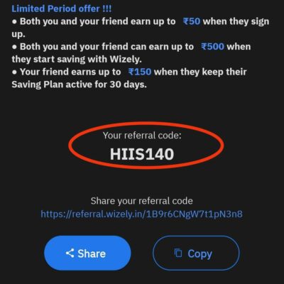 Wizely app referral code