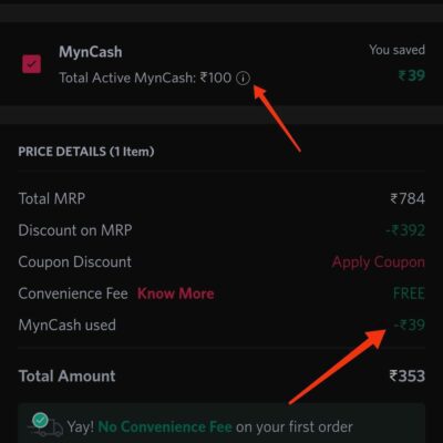 Apply Myntra Myncash