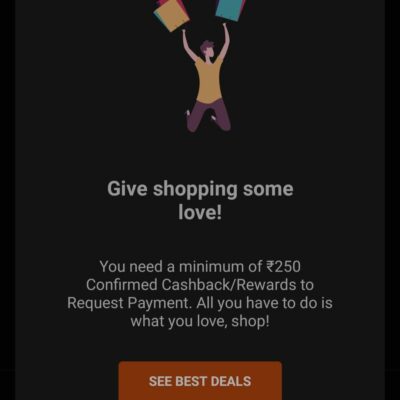 Cashkaro minimum Withdrawal of cashback / Rewards