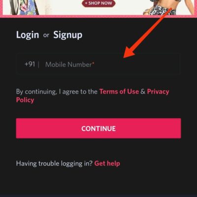 Enter your mobile number 