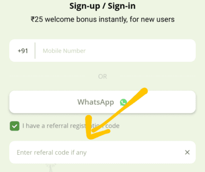 Enter otipy referral code