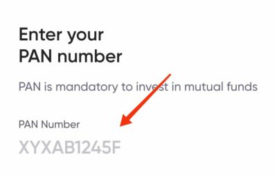 Enter pan card number