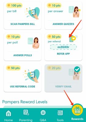 Pampers Referral code 2AEA83D. Get 200 points 7 Pampers referral code