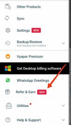 Vyapar refer and earn