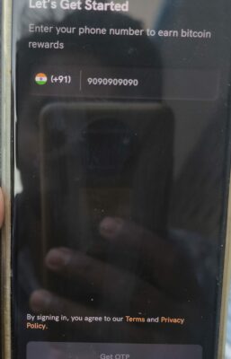 Enter mobile number in GoSats