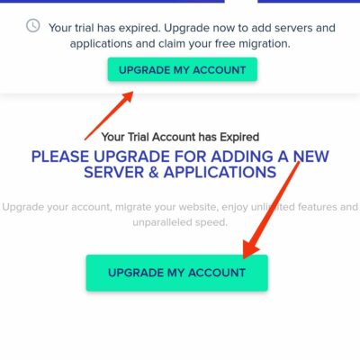 Upgrade Cloudways account