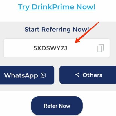 DrinkPrime Referral code "5XDSWY7J". Free 15 days Trail 1 DrinkPrime Referral code