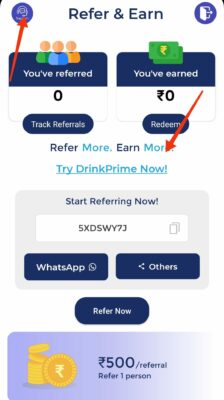 DrinkPrime Referral code "5XDSWY7J". Free 15 days Trail 5 Try DrinkPrime now