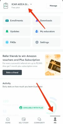 Select course in Unacademy