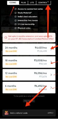 Enter Unacademy Referral code