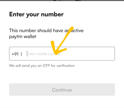 Enter mobile number in Pocket charge app