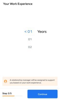 Select your work Experience