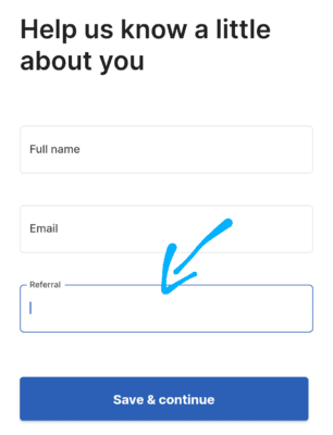 Enter Univest Referral code 