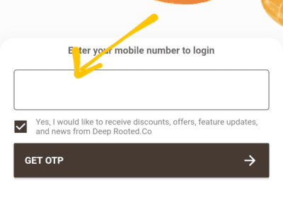 Enter mobile number in vegease