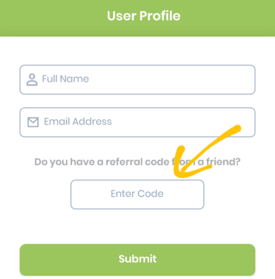 Enter VegEase Referral code