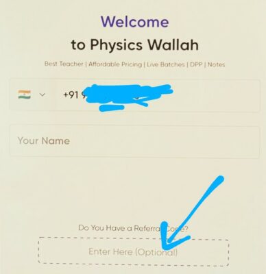 Physics Wallah Referral code is "6281KUZA". Get ₹1000 off 2 Enter Physics Wallah Referral code