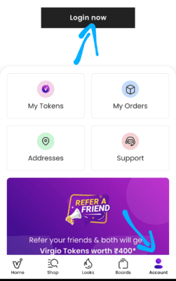 Select Account > Login Now