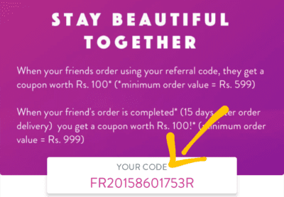 Purplle Referral code 