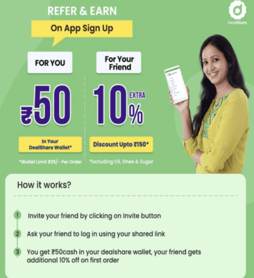 Dealshare referral code, link