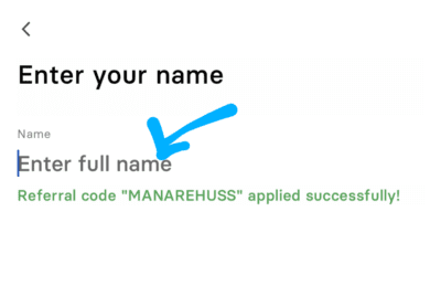 Enter Indmoney Referral code 