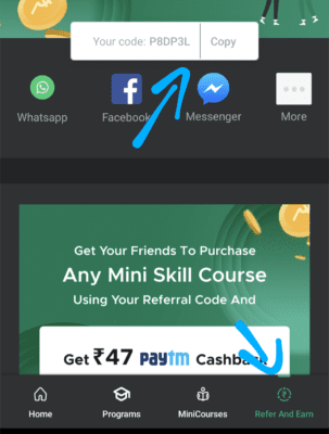 Skill academy Referral Code is P8DP3L. Get ₹40 off 6 Skill Academy Refer and Earn