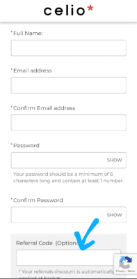 Enter Celio Referral code 