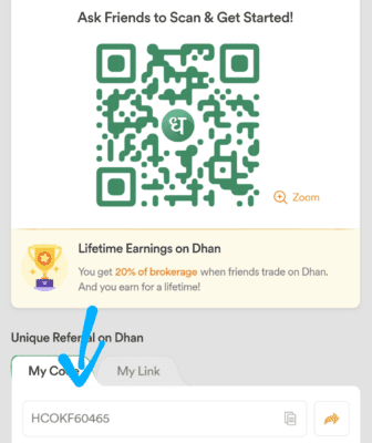 Dhan Referral Code