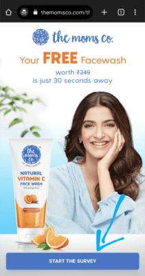 The Moms Co Free Facewash Survey Link | Refer & Earn 1 The moms Co Start the Survey
