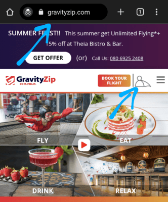 Create an account in Gravityzip