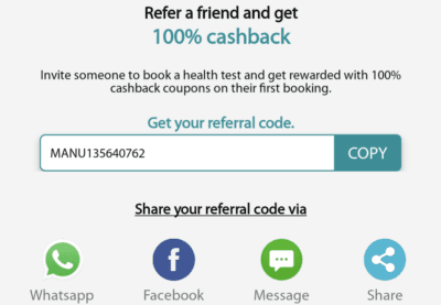Healthians Referral code