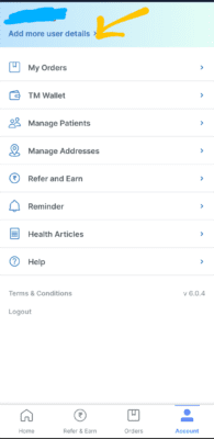 Add More User details in Truemeds
