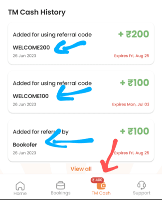 Trainman referral code is book4. Get ₹100 + Refer & Earn 4 Check your Signup Bonus
